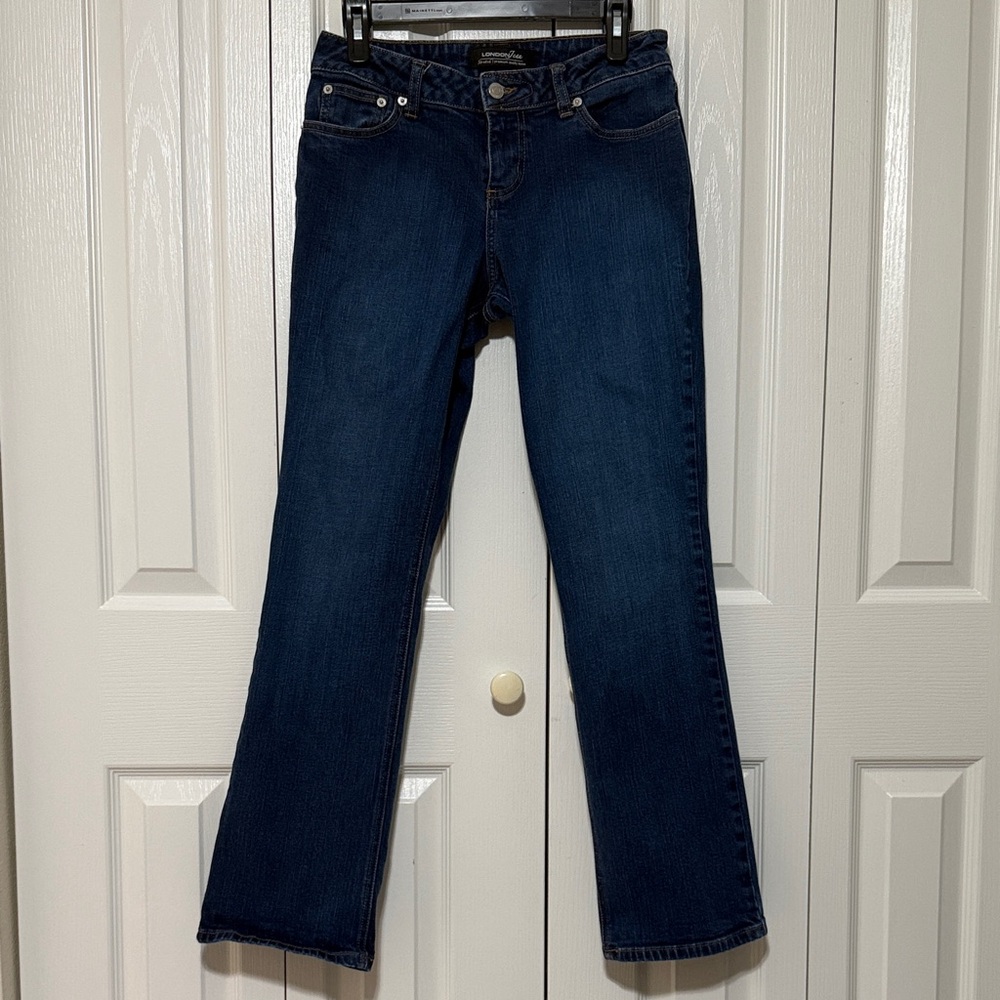LONDONJEAN Stretch Denim Women’s SZ 4 Deep Indigo Straight Leg Jeans